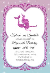 Mermaid Sparkle - Invitación De Cumpleaños